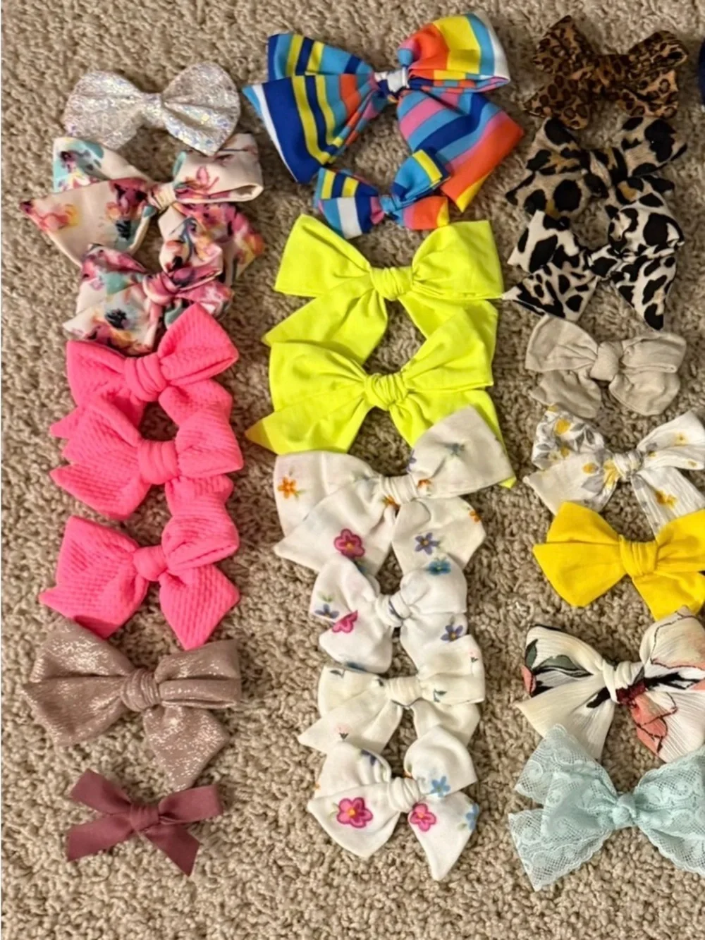 Girls Multi-Color Bow Hair Clip Set - Pack of Assorted Kids Accessories
